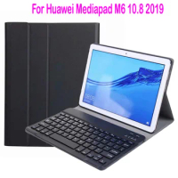 Wireless bluetooth keyboard with Slim Leather Cases Cover For Huawei Mediapad M6 10.8 2019 Huawei M6 10.8 Case Keyboard