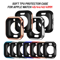 Soft TPU Protector Case For Apple Watch 45mm 44mm 40mm 41mm Bumper Case Shockproof Protective For iwatch 8 7 6 5 4SE Accessories