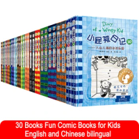30 Books Diary of A Wimpy Kid Chinese and English Bilingual Comic Book for Children Kids Books Manga Book