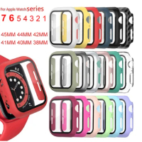 360 Cover for Apple Watch Case 45mm 41mm 44mm 40mm 42mm 38mm Bumper Screen Protector+Glass for Iwatch Series 8 7 6 5 4 3 2 1 SE