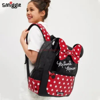 Genuine Australian Smiggle Black Red Dot Minnie School Bag Student Stationery Lunch Bag Pull Rod School Bag Wallet Student Gift