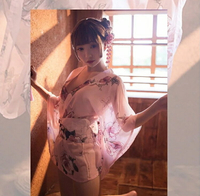 日式開襟櫻花粉和服 粉色