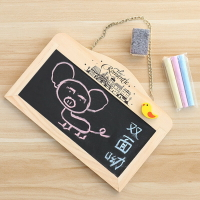 批發韓國文具可愛木質掛式小黑板 帶磁性雙面家用兒童黑板留言板