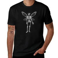 Skeleton Fairy Grunge Fairycore Aesthetic Gothic Cottagecore T-Shirt hadiah polos untuk teman lelaki
