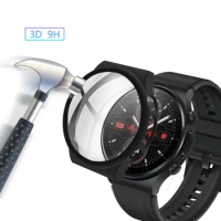 Pc with Glass Case for Huawei Watch Gt2 Pro Ecg Tempered Glass Full Cover Protective Shell Bumber Case for Huawei Gt2 Pro Ecg