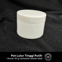 Pot lulur tinggi putih ukuran 50 gram
