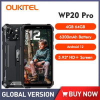 Oukitel WP20 PRO Smartphone Outdoor Cheap 6300mAh Android 12 Mobile Phones 4GB RAM 64GB ROM 20MP Waterproof Rugged Cellphone