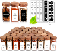 Churboro 24 Spice Jars with 547 Labels - Glass Spice Jars with Shaker Lids - 4 Oz Square Spice Conta