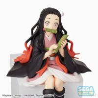 15cm Original Sega Demon Slayer Kamado Nezuko Sitting And Eating Noodle PVC Action Figure Model Toys