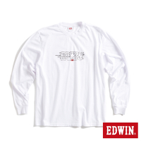 EDWIN 網路獨家 速度感LOGO長袖T恤-男-白色