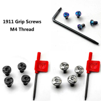 1 Set 3Colors Custom 1911 Grips M4 Screws for 1911 Models CNC Machined from 416 Stainless Steel With T8 Torx Key DIY Make Parts