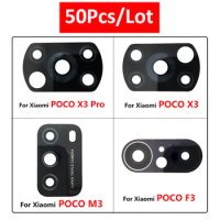 50Pcs , 100% Original Back Camera Glass Lens Cover With Adhesive For Xiaomi Poco X3 NFC X3 GT X4 M4 Pro Poco M3 Poco F3 F4 5G