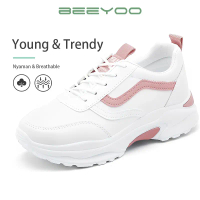 Beeyoo Sepatu Sneakers Wanita Sport Shoes Kets Casual Sepatu Olahraga Korea Young Trendy WD114