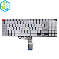UK GB Bulgarian Laptop Backlight Keyboards For Asus M7600 X7600 Vivobook Pro M7600Q M7600QC M7600QA M7600QC Gray White Keycaps