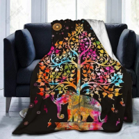 Throw Blankets Blanket for Sofa Bed Mandala Elephant India Style Galaxy Tree Book Multi Sizes Psychedelic Blanket for Bedding