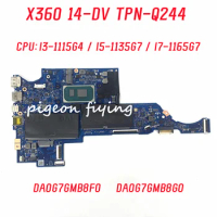 DA0G7GMB8F0 DA0G7GMB8G0 For HP Pavilion X360 14-DV TPN-Q244 Laptop Motherboard CPU: I3-1115G4 I5-1135G7 I7-1165G7 100% Test OK