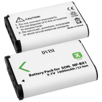2Pcs/lot 3.7V 1600mAh NP-BX1 BX1 Camera Batteries pack For Sony DSC-RX100 RX100 HDR-AS15