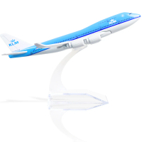 Model Kapal Terbang Logam Diecast, Boeing 747 NL / KLM Syarikat Penerbangan, Skala 1: 400, dengan Pe