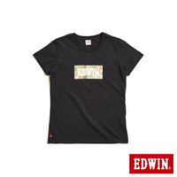 EDWIN  迷彩BOX短袖T恤-女款 黑色 #503生日慶