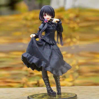 20cm Date A Live Anime Figure Black Dress Casual Wear Kurumi Tokisaki PVC Action Figure Car Decoration Collection Model Toy Gift