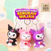 Gantungan Boneka Berubah Wajah Kuromi Karakter Face Swap Free Ring