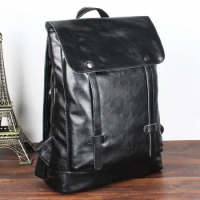 Men's backpack Korean version leisure travel backpack trendy leather student backpack
