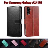 Flip Case For Samsung Galaxy A14 5G Funda Coque Book Stand PU Leather Wallet Cover For Carcasa Samsung Galaxy A14 5G Mujer чехол