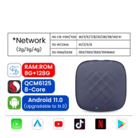NEW-Carplay Mini Ai Box Wireless Carplay Android 13 8+128G Auto Multimedia Player 4GLTE WIFI Audio GPS For Netflix Youtube