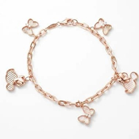 Gelang Tangan Emas Fashion Wanita Model Charm Minnie Mouse Rosegold 17K/750 Terbaru Termurah Asli
