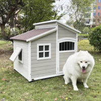Protection Golden Retriever Samoyed Large Dog House Rural Soil Dog House Outdoor Courtyard Dog Villa Room