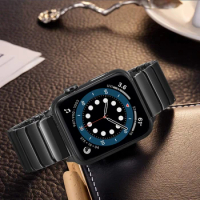 For Apple Watch Strap series 6 5 4 3 44mm 40mm 42mm 38mm luxury Ceramics band for iwatch se Link Bracelet men women Wristband