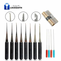 XCAN 12pcs Locksmith Hand Tools Supplies Lock Pick Set Visible Practice Padlock