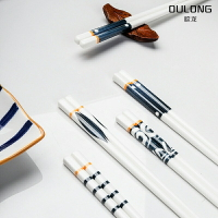 4雙陶瓷筷子家用高檔青花瓷防滑日式骨瓷筷網紅精致抗摔衛生