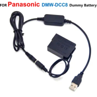 DMW-DCC8 BLC12E Dummy Battery+USB Power Cable For Panasonic Lumix DMC GH2 GH2K GH2S G81 G85 FZ1000 FZ2000 FZ300 FZ200 G6 G7 G5