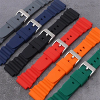 20mm 22mm Silicone Strap For Seiko SKX007 SRP777J1 CITIZEN Diving Sport Waterproof Wrist Band For Casio Universal Watchband Belt