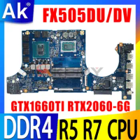 FX505DU Mainboard For ASUS FX705DV FX705DU FX505DV Laptop Motherboard W/AMD R5-3550H R7-3750H CPU GTX1660TI RTX2060-6G