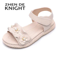 Girls' Princess Sandals Summer New Soft Sole Beach Shoes Children's Casual Pearl Baby Girls' Sandals