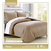 bedcover ser hotel[140x200x30]bahan microsilk premium,free karet antigeser 140x200x30 mocha