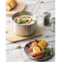 【KAKUSEE】SOLA Relax不鏽鋼製戶外露營摺疊刻度深鍋 料理鍋 附收納袋(露營用爐鍋 好收納 多功能萬用鍋)
