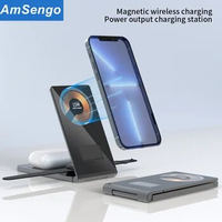 3 in 1 Magnetic Wireless Charger Stand For iPhone 12 13 14 Pro Max/Apple Watch SE 8 7 Fast Charging Dock Station For Airpods Pro