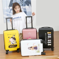 New 20 Inch High Quality Trolley Rolling Pink Luggage Women's Travel Black Suitcase On Wheels Boarding Case Valise Free Shipping