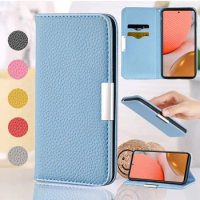 Litchi Pattern Wallet Leather Case For Samsung Galaxy A03S A12 A22 A32 A50 A51 A52 A70 A71 A72 S22 Ultra S21 FE S20 FE S10 S9