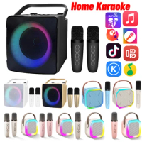 Wireless Microphones Karaoke Machine for Adults Kids with Dual RGB Portable Bluetooth Karaoke PA Speaker System for Home Party
