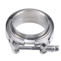 V Band Clamp 304 Stainless Steel 2" 2.25" 2.5 3 Inch 51 63 76 mm Turbo Exhaust Pipe Vband Clamp Male Female Flange V Clamp Kits