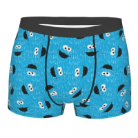Male Cool Cartoon Sesame Streets Underwear Cookie Monster Boxer Briefs Soft Shorts Panties Underpants
