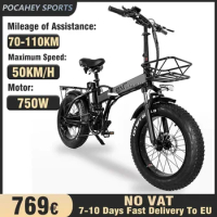 2024 Hot Selling GW20 750W 48V 15Ah Moped Folding Electric Bike 20 Inch Fat Tire Mountain Electric Bike Adult