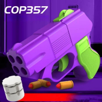 COP Toy Guns Soft Bullet Shell Throwing Pistol Manual Plastic Shooting Model Toy Fidget Guns Airsoft for Men Kids Outdoor Games