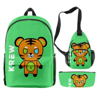 ItsFunneh Krew District Merch 3pcs/set Backpack 2022 Casual Style School Bag Women Men Girls Boys Unisex Bag