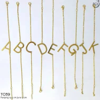 T32 - Gelang Titanium Wanita Anti Karat | Gelang Huruf Gelang Hrf Titan - J