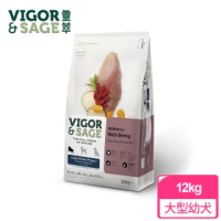 【Vigor&Sage 靈萃】即期品枸杞低敏無穀保健狗飼料-12kg(無穀 低敏 枸杞 大型幼犬-效期2022/10/20)
